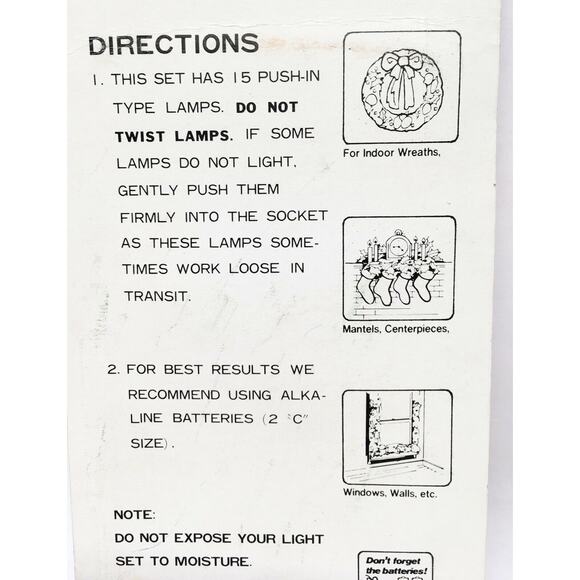 Vintage CHRISTMAS LIGHTS - 1970s/80s K-Mart Battery Operated - NEW in Package - Picture 5 of 6